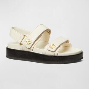 Tory Burch Cream and Black Sandals